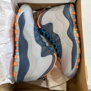 Jordan 10 Bobcats Gray and Orange Sneakers size 9.5 DS